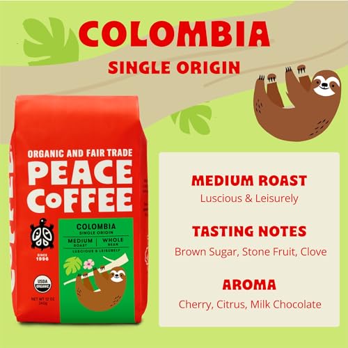Organic Fair Trade Colombia Medium Roast Whole Bean Coffee