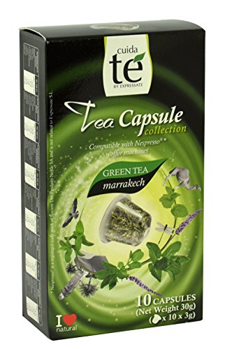 60 Nespresso Compatible Pods - Marrakech Green Tea, 6 Boxes - 10 Pods/Box - Imported from Spain