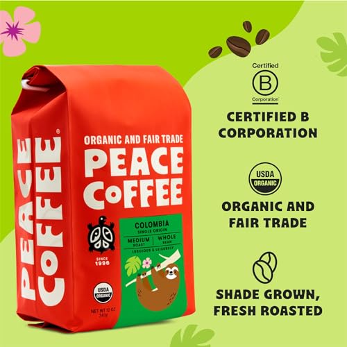 Organic Fair Trade Colombia Medium Roast Whole Bean Coffee