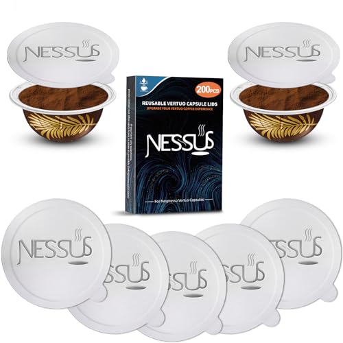 Nessus 200 PCS Original Aluminum Foil Lids from Vertuo Reusable Pods Kit, [ALSeal EZ FIT] for Nespresso Refillable Pods, Compatible with Nespresso Vertuoline Machine(Foil Seals Only)