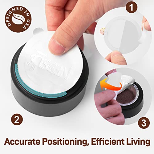 Nessus 200 PCS Original Aluminum Foil Lids from Vertuo Reusable Pods Kit, [ALSeal EZ FIT] for Nespresso Refillable Pods, Compatible with Nespresso Vertuoline Machine(Foil Seals Only)