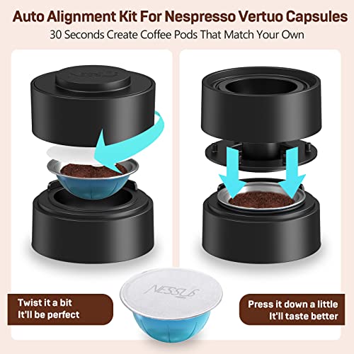 Nessus 200 PCS Original Aluminum Foil Lids from Vertuo Reusable Pods Kit, [ALSeal EZ FIT] for Nespresso Refillable Pods, Compatible with Nespresso Vertuoline Machine(Foil Seals Only)