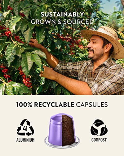 Rosso Coffee Capsules for Nespresso Original Machine - 60 Gourmet Extra Dark Roast Espresso Pods - Single-Serve Aluminum Coffee Pods Compatible with Nespresso Original Line Machines (Extra Dark 60)