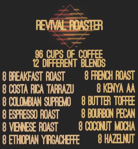 96 Count Coffee Variety Pack (12 amazing blends), Single Serve Coffee Pods for Keurig K Cup Brewers - InfuSio Revival Roaster Premium Roasted Coffee (Variety, 96 Compatible with 2.0)…