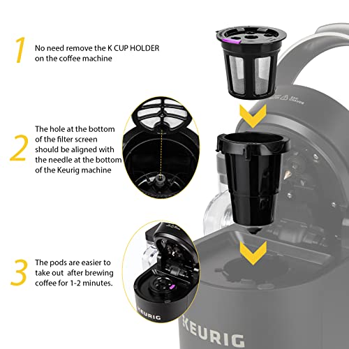MaxRona Reusable K Cups for Keurig Supreme Multistream Series-4 Packs Universal compatible with Coffee Pods-Leakproof Refillable for All Keurig 2.0 & 1.0 Brewers, BPA Fre