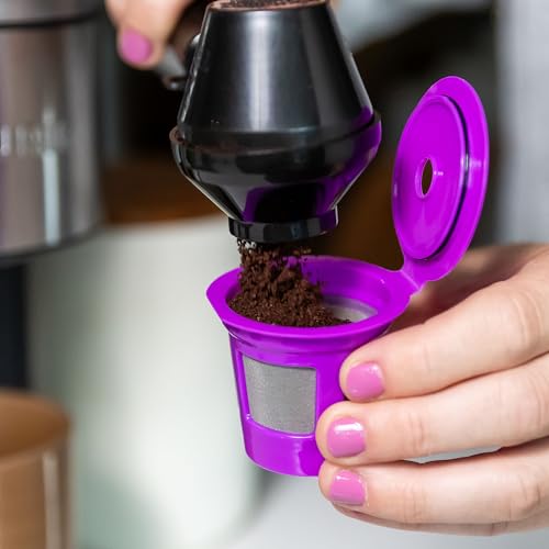 Perfect Pod Cafe Save Reusable K Cup Pod Coffee Filters - Refillable Coffee Pod Capsules with Built-In, Integrated Mesh Strainer for Use with Keurig & Select Single Cup Coffee Machines, 4-Pack