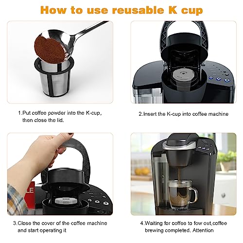 Reusable K Cups for Keurig丨Coffee Filters丨 K Cup Reusable Coffee Pods Compatible with Keurig 1.0, Brew,K-Classic, K-Mini, Coffee or Tea,Universal Fit B30 B40 B50 B60 B70 Series BPA Free-3 Packs