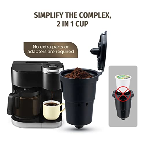 Eaykee Reusable k Cups Coffee Filters - 3 packs Coffee Pods Compatible with Keurig Machines 1.0 Coffee Makers - Fit SS-300C SS-6 ss-700 ss-780PC K-Slim K-Elite K-Cafe K-Select (Black)