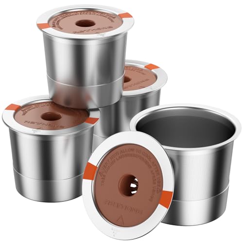 RETHONE K Cup Reusable Coffee Pods Compatible with Keurig 1.0 & 2.0 Coffee Machines, Universal Stainless Steel Reusable K Cups Brewers Refillable K Cups (4 Pack)