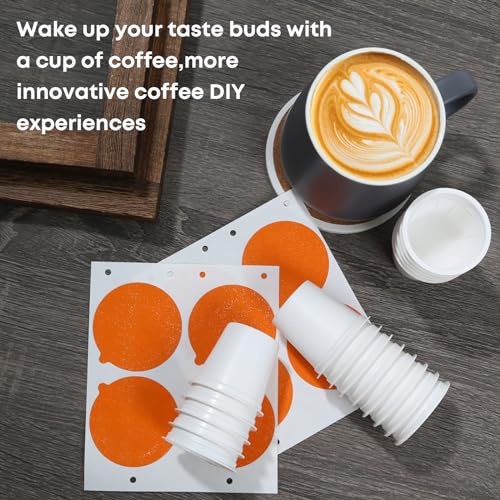 TOVECARE, 45 Count - Make Your Own K Cup Coffee Pods, Disposable Fillable Empty K Cups & Aluminum Foil Seals Lids Kit Compatible with All Keurig Coffee Brewers 1.0 & 2.0. Sealed for freshness.
