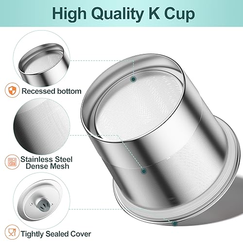 RETHONE K Cup Reusable Coffee Pods Compatible with Keurig 1.0 & 2.0 Coffee Machines, Universal Stainless Steel Reusable K Cups Brewers Refillable K Cups (4 Pack)
