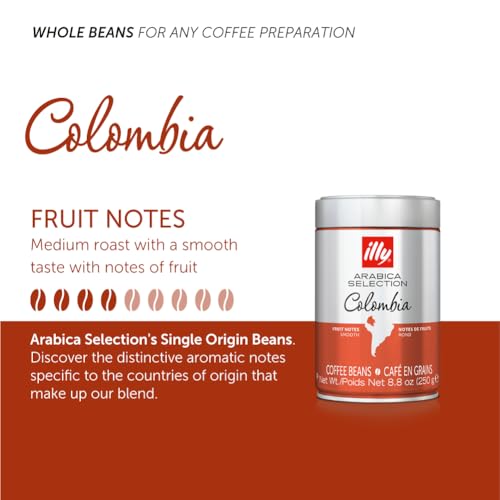 Illy Colombia Medium Roast Whole Bean Coffee - 8.8 oz