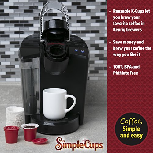 Reusable Coffee K-cups(Set of 2) with Disposable filters compatible with Keurig, Pod & other single use Brewers - 2 Cups with 50 Filters - Use Your Own Coffee - Reuse or Dispose of your K Cups