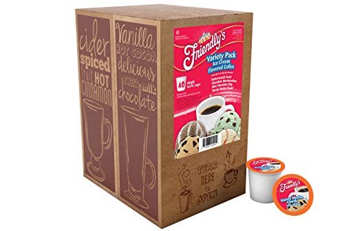 Friendly's Coffee Pods, Assorted Flavored Ice Cream Variety Pack, Compatible with Keurig K Cup Brewers, 40 Count