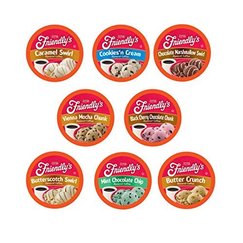 Friendly's Coffee Pods, Assorted Flavored Ice Cream Variety Pack, Compatible with Keurig K Cup Brewers, 40 Count