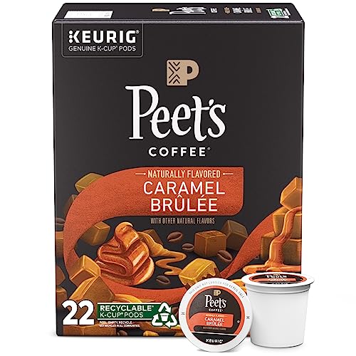 Peet's Coffee Flavored K-Cup Pods, Caramel Brûlée (22 Count) Single Serve Pods Compatible with Keurig Brewers