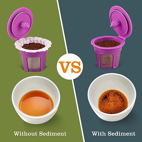 Irmidi 100 Count Disposable Coffee Paper Filters with 4 Pack Reusable K Cup Coffee Pods,Compatible with Keurig Brewers Single Serve 1.0 and 2.0, (100 count+4 k cups)