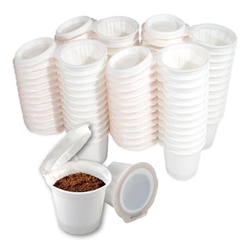 iFillCup, 42 White Count Empty Pods Compatible With 1.0 & 2.0 Keurig Brewers and K Cup, 100% Recyclable, Customizable, Better Brew than Reusable & Refillable Pods.