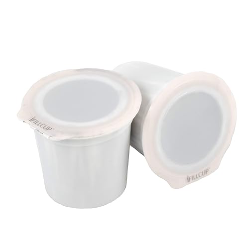 iFillCup, 42 White Count Empty Pods Compatible With 1.0 & 2.0 Keurig Brewers and K Cup, 100% Recyclable, Customizable, Better Brew than Reusable & Refillable Pods.