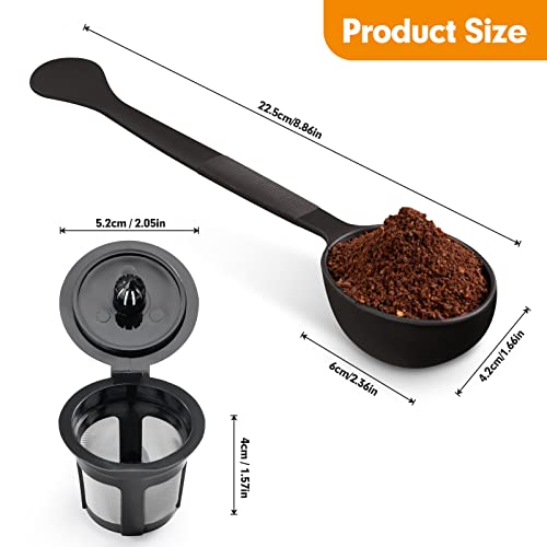 Reusable K Cup Coffee Filters Set, 4-Pack K Cup Coffee Pod Filters with 2 Tbsp Coffee Scoop, Refillable Single K Cup Compatible with Keurig 1.0 & 2.0 and Select Single Cup Coffee Makers