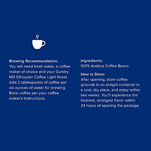 Gundry MD Ethiopian Light Roast Ground Coffee, 12oz