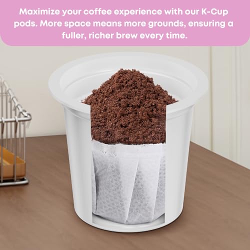 VELOCVIL, 48 Disposable Fillable K Cups Coffee Pods Set, Make Your Own Single Serve Pods, Compatible With 1.0 & 2.0 Keurig Brewers, Better Brew for Stronger Flavor.
