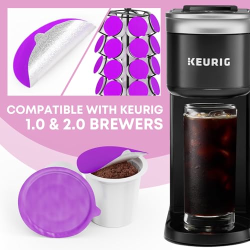 VELOCVIL, 48 Disposable Fillable K Cups Coffee Pods Set, Make Your Own Single Serve Pods, Compatible With 1.0 & 2.0 Keurig Brewers, Better Brew for Stronger Flavor.