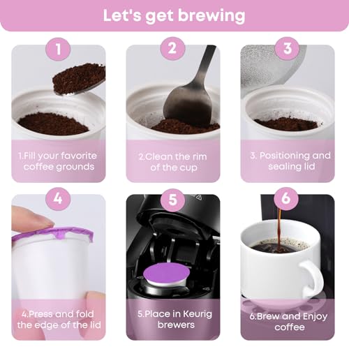VELOCVIL, 48 Disposable Fillable K Cups Coffee Pods Set, Make Your Own Single Serve Pods, Compatible With 1.0 & 2.0 Keurig Brewers, Better Brew for Stronger Flavor.