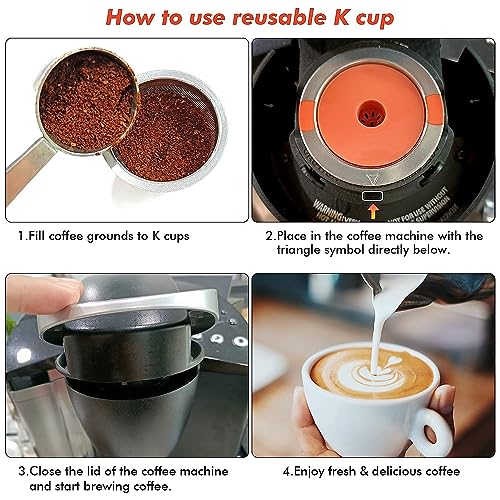 Reusable K Cups For Keurig keurig reusable coffee pods Compatible with 1.0 and 2.0 Keurig Single Cup Coffee Maker Stainless Steel K Cup,BPA Free(2 pack)