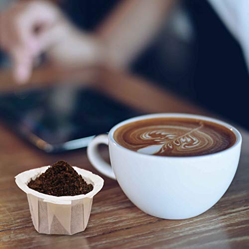 Disposable Coffee Filter Paper for Keurig Brewers Single Serve 1.0 and 2.0, 200 Count Replacement Coffee Filter Paper Liner Compatible with All Reusable K Cup Coffee Pod, Refillable Capsule, White