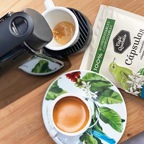Cafe Quindio Biodegradable Coffee Capsules/Pods 5.5g, Arabic Colombian Roasted Coffee, Single State Coffee, compatibles with ESPRESSO ORIGINAL machines. (Decaf, 10 Pods)