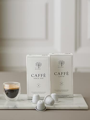 Made by Mama Compostable Nespresso Pods compatible with NESPRESSO Original Line Coffee Machines, Since 1939 Italian Roasted coffee blend with 10 Biodegradable and Compostable Pods (10 Count)