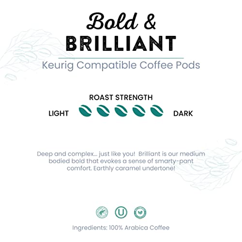 Tayst Coffee Pods, Bold & Brilliant Dark Roast, K Cups Compatible with Keurig Coffee Maker, Sustainable Single Serve, Pack of 50