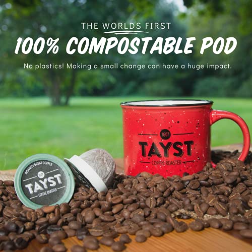 Tayst Coffee Pods, Bold & Brilliant Dark Roast, K Cups Compatible with Keurig Coffee Maker, Sustainable Single Serve, Pack of 50