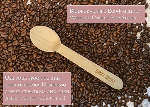Chocolate Coffee Pod Bundle With Nespresso Capsules VertuoLine, 1 Pack of 10 - Rich Chocolate Flavor Nespresso Vertuo Pods with Biodegradable Eco Friendly Wooden Coffee Stir Spoon by Daily Gemz