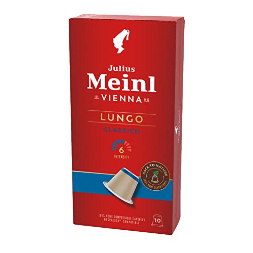 Julius Meinl: "Lungo Classico," 100% Arabica Nespresso Compatible, 100% biodegradable, 10 Capsules, Imported from Vienna