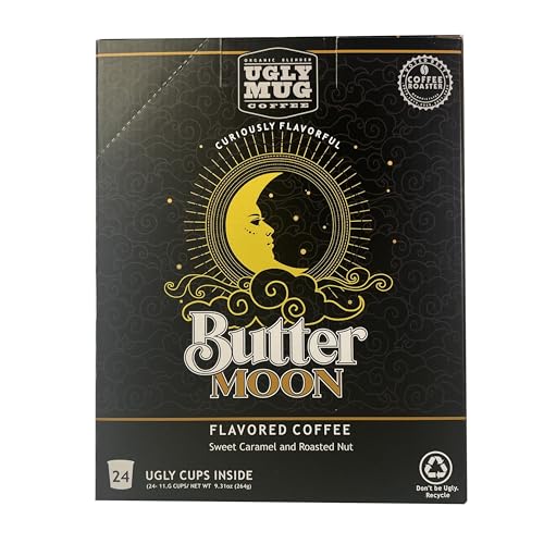 Ugly Mug Coffee Organic Flavored Single Serve Bio-degradable UGLY CUPS (Keurig Compatible) | Buttermoon, 48 Pack
