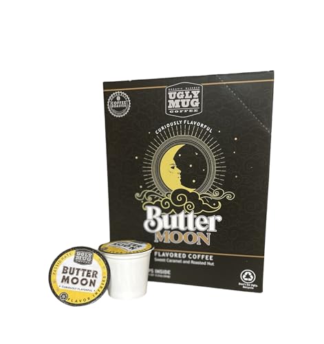 Ugly Mug Coffee Organic Flavored Single Serve Bio-degradable UGLY CUPS (Keurig Compatible) | Buttermoon, 48 Pack