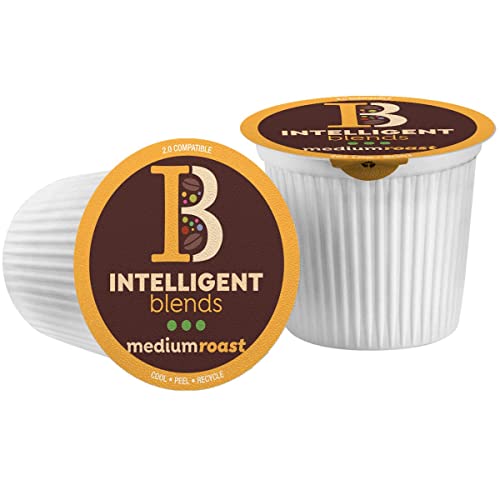 Intelligent Blends Medium Dark Roast Coffee Pods, 100ct. Solar Energy Produced Recyclable Single Serve Medium Dark Roast Coffee Pods - 100% Arabica Coffee California Roasted, KCup Compatible