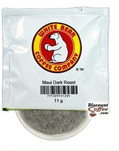 Maui Dark Roast White Bear Coffee Pods 25/Box Single cup Biodegradable & Earth Friendly Coffee