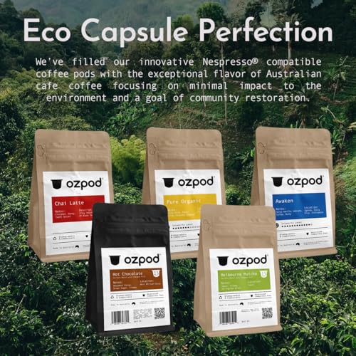 Ozpod Hot Chocolate Pods for Nespresso, Smooth and Creamy Original Hot Chocolate Pods, 100% Compostable and Biodegradable from Australia, 15 Single Serve Cups Nespresso Hot Cocoa Pods