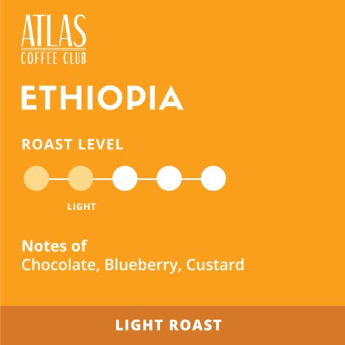 Atlas Coffee Club - Light Roast K Cup Pods - Ethiopia, 100% Recyclable, Premium Single Origin Coffee for K Cup 1.0 & 2.0 Brewers, 24ct Box