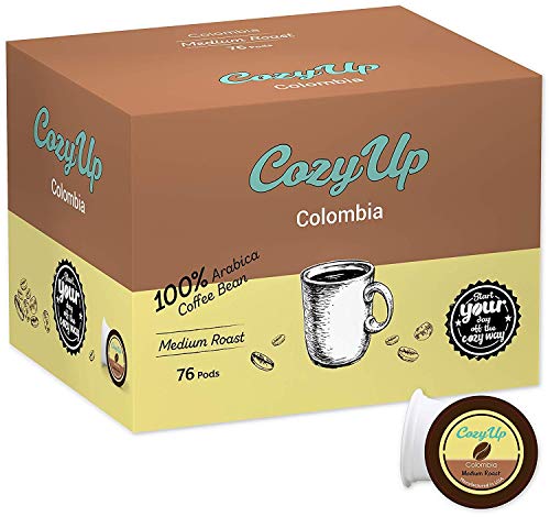 Cozy Up | 76-Count | Single Origin Colombia Coffee | Medium Roast Single-Serve Coffee Pods Compatible with Keurig K-Cup Brewers