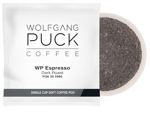 Wolfgang Puck Coffee, Espresso, 9.5 Gram Soft Pods, 18 Count (Pack of 1)