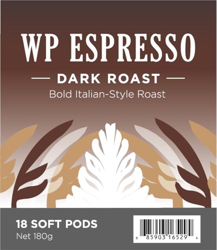 Wolfgang Puck Coffee, Espresso, 9.5 Gram Soft Pods, 18 Count (Pack of 1)