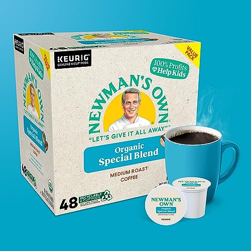 Newman's Own Organics Special Blend, Single-Serve Keurig K-Cup Pods, Medium Roast Coffee Pods, 48 Count (Packaging may Vary)