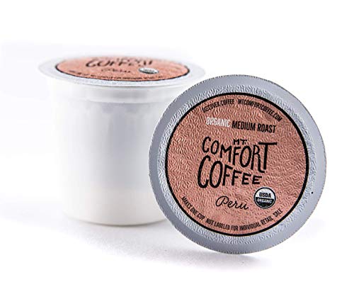 Mt. Comfort Coffee Organic Peru Medium Roast, 36 Count Coffee Pods - K-Cup Compatible Including 2.0 - Roasted Ground Coffee