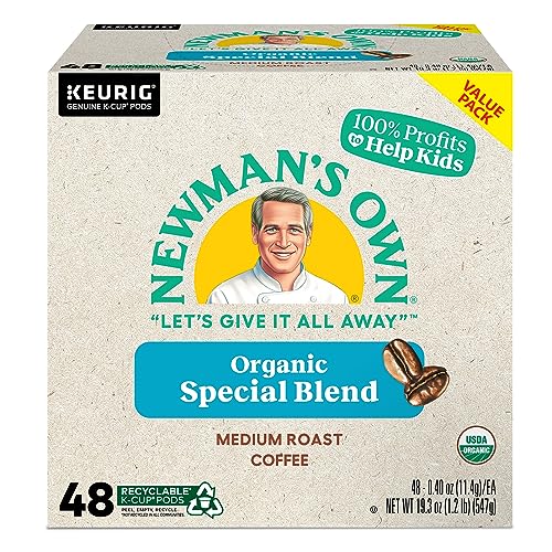 Newman's Own Organics Special Blend, Single-Serve Keurig K-Cup Pods, Medium Roast Coffee Pods, 48 Count (Packaging may Vary)
