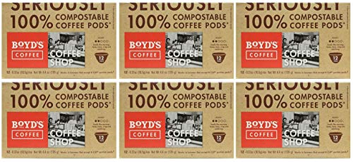 Boyd's Coffee Shop Coffee, Light-Medium roast single serve pods (72 Count)