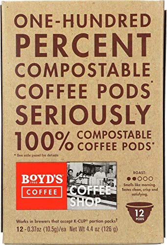 Boyd's Coffee Shop Coffee, Light-Medium roast single serve pods (72 Count)